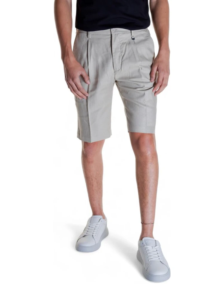 Beige Linen Bermuda Shorts