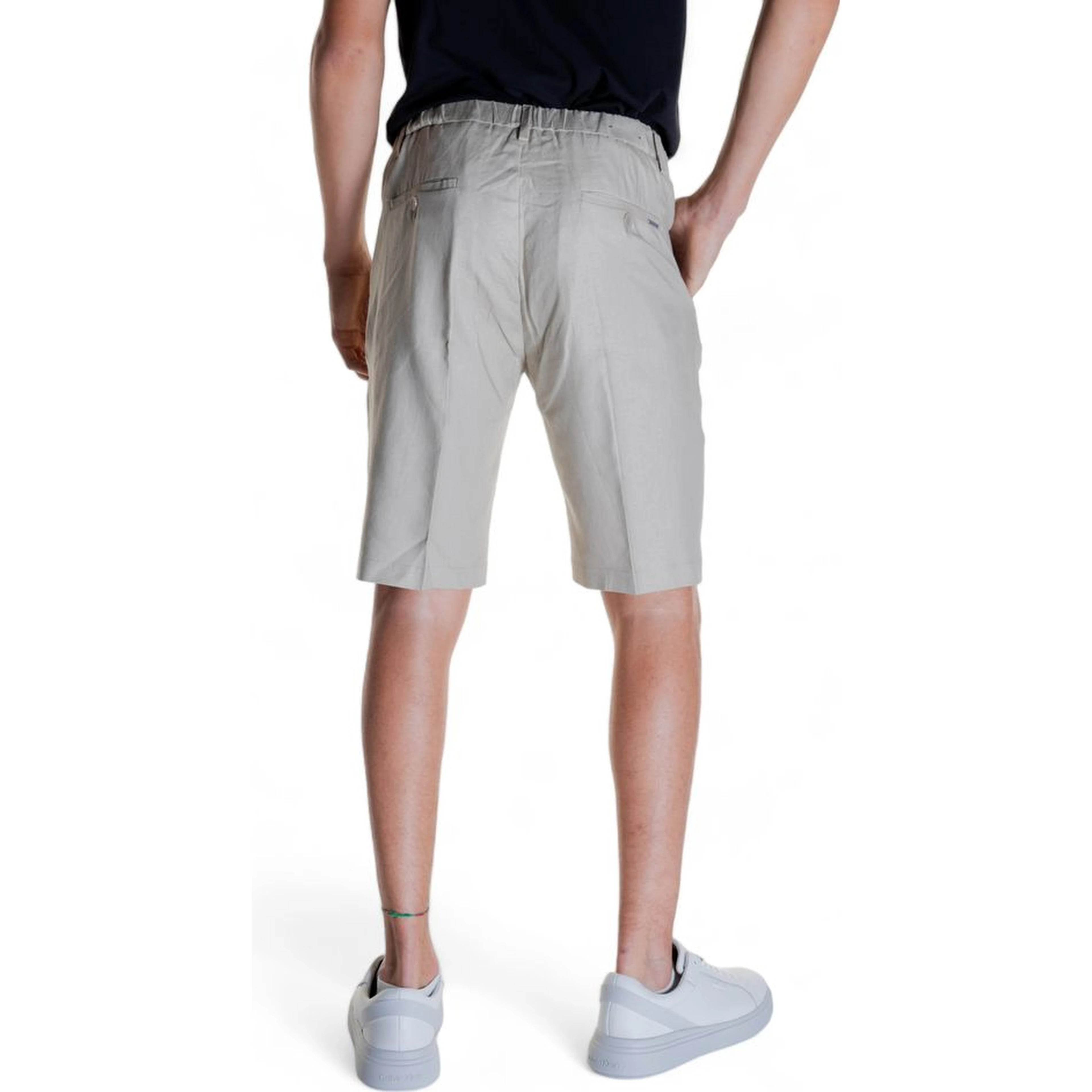 Beige Linen Bermuda Shorts