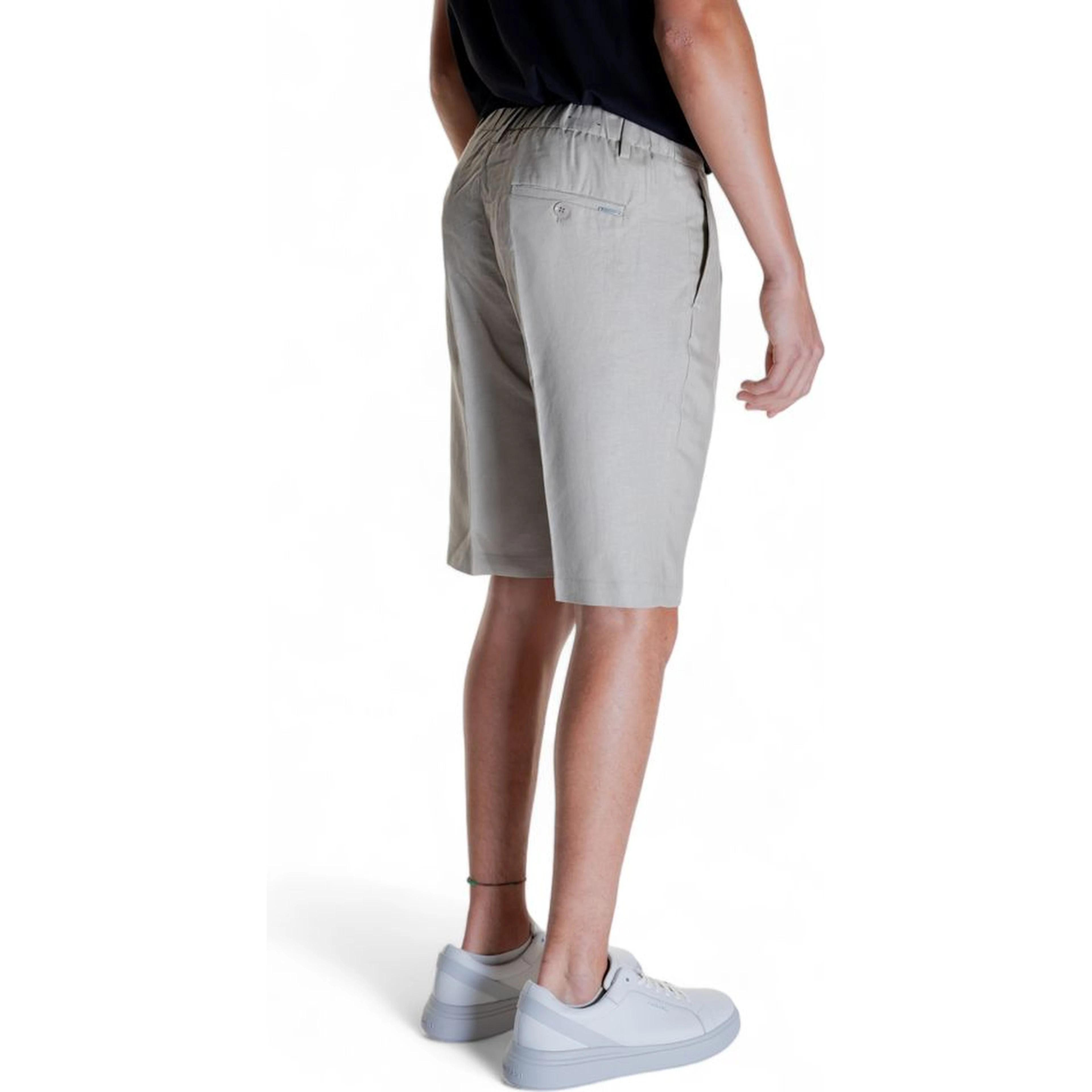Beige Linen Bermuda Shorts