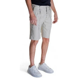Beige Linen Bermuda Shorts