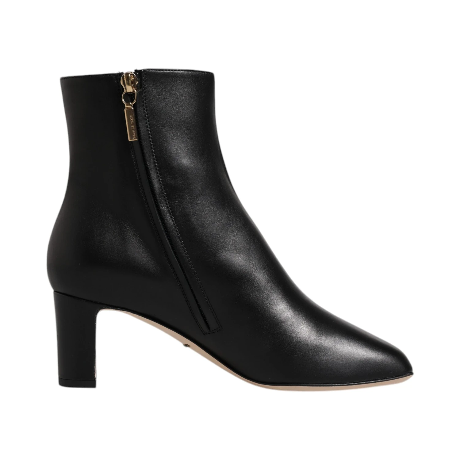 Black Jackie Leather Mid Calf Boots Shoes