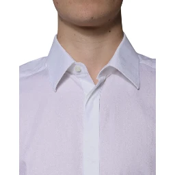 White Cotton Slim Fit Formal GOLD Dress Shirt