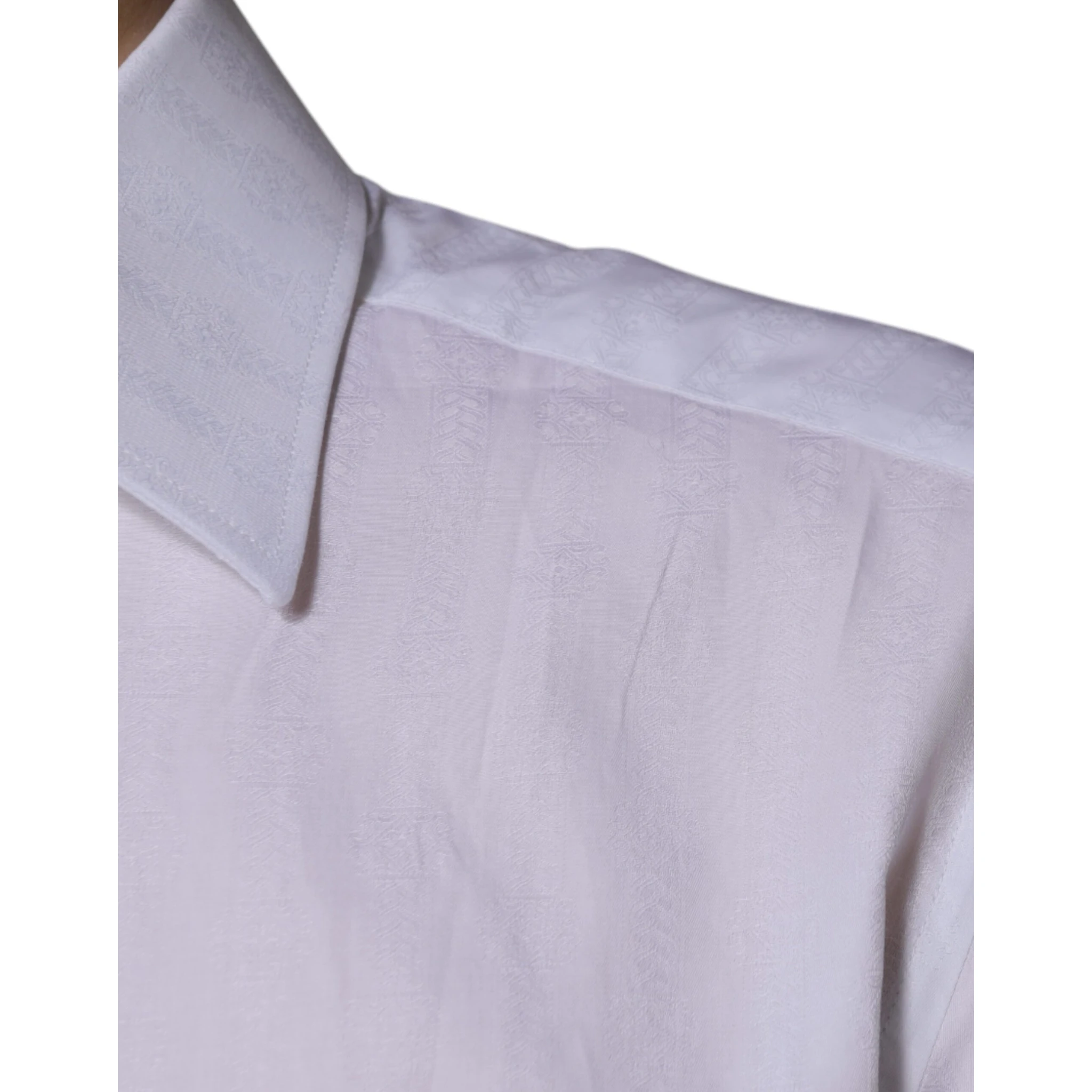 White Cotton Slim Fit Formal GOLD Dress Shirt