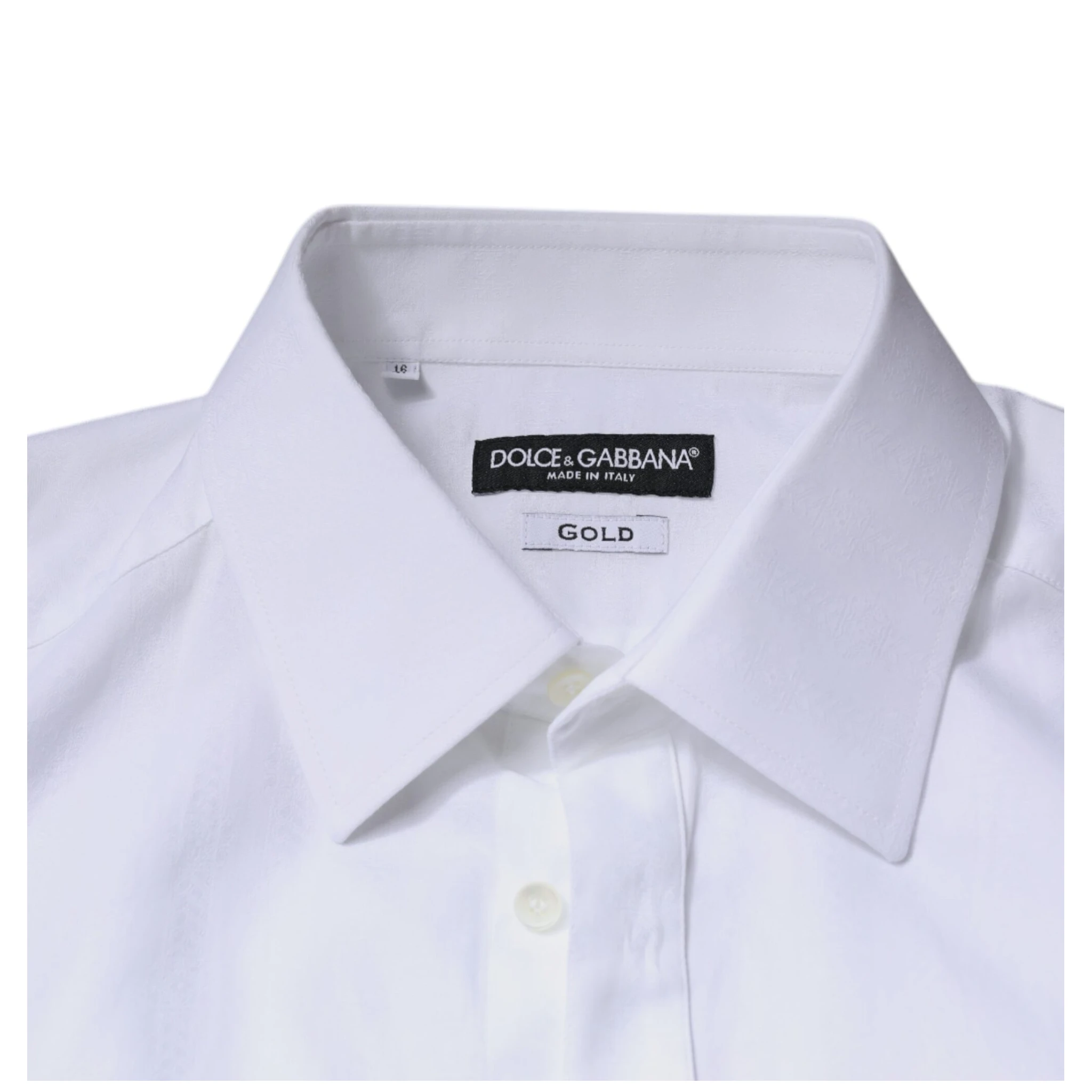 White Cotton Slim Fit Formal GOLD Dress Shirt