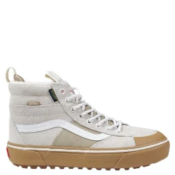 Beige Leather High Top Sneakers