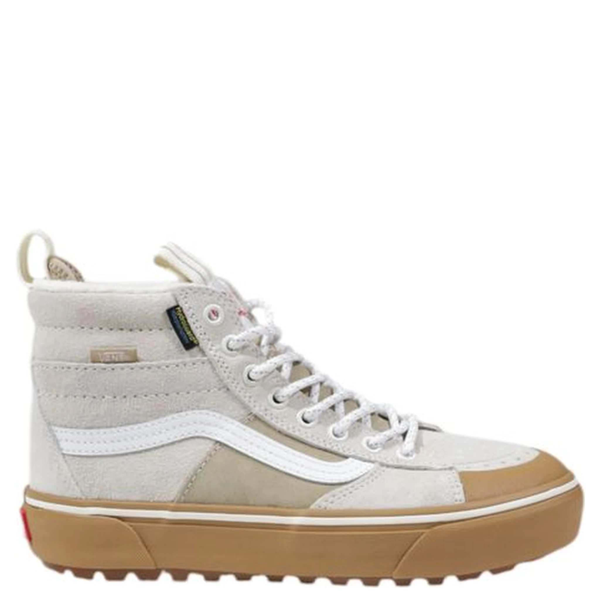 Beige Leather High Top Sneakers