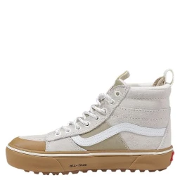 Beige Leather High Top Sneakers