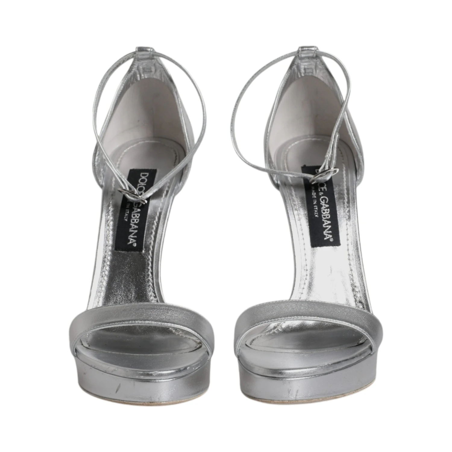 Silver Leather Platform Keira Sandals Shoes