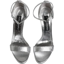 Silver Leather Platform Keira Sandals Shoes