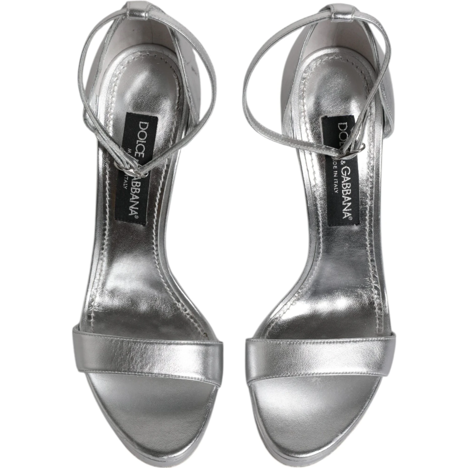 Silver Leather Platform Keira Sandals Shoes