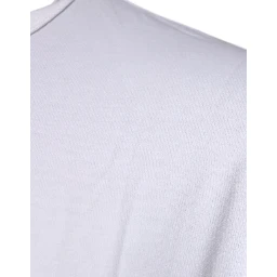 White Logo Embossed Cotton Crewneck T-shirt