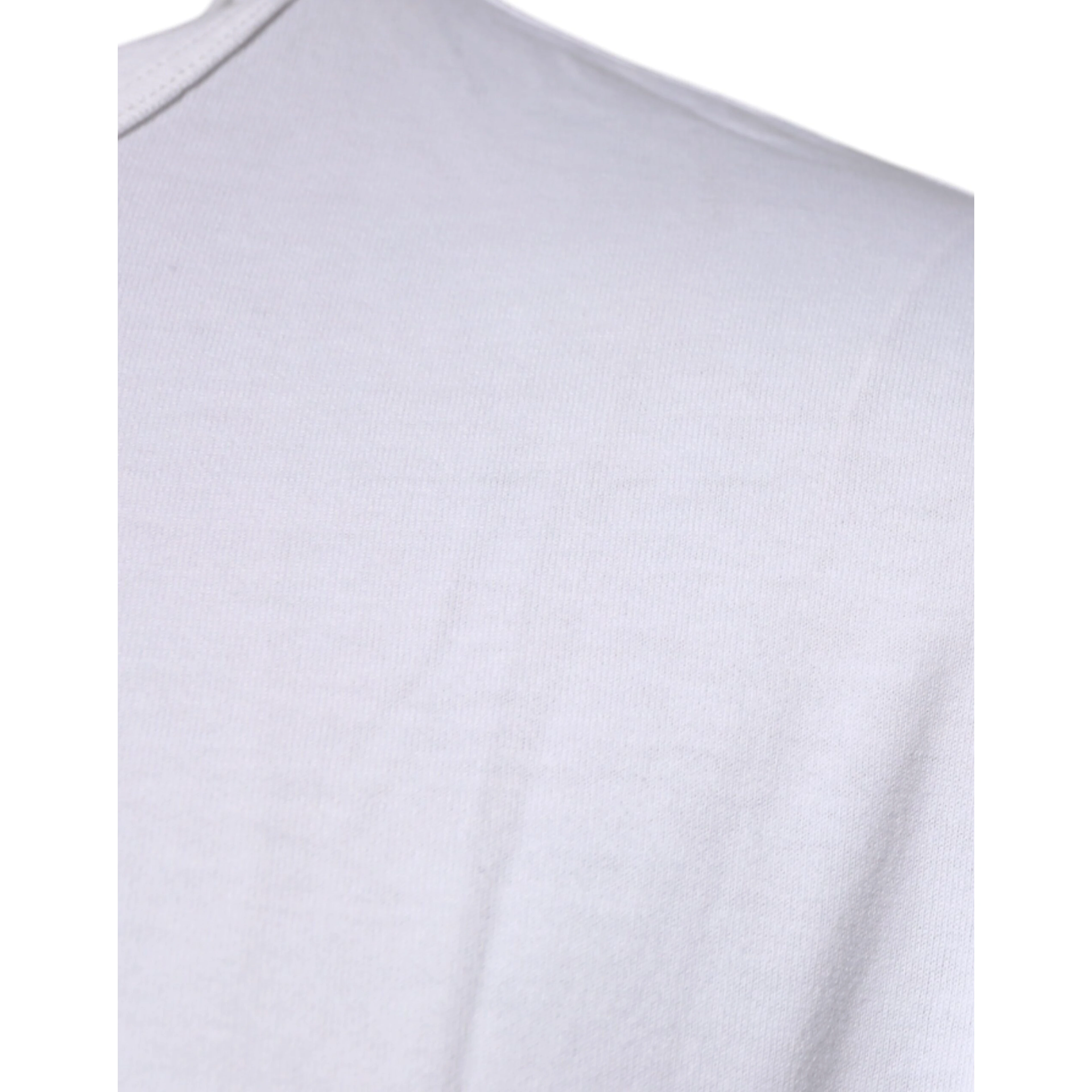 White Logo Embossed Cotton Crewneck T-shirt