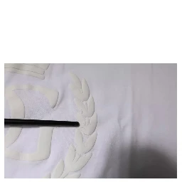 White Logo Embossed Cotton Crewneck T-shirt