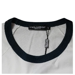 White DG Crown Cotton Crew Neck T-shirt