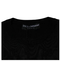 Black Silk Round Neck Sleeveless T-shirt