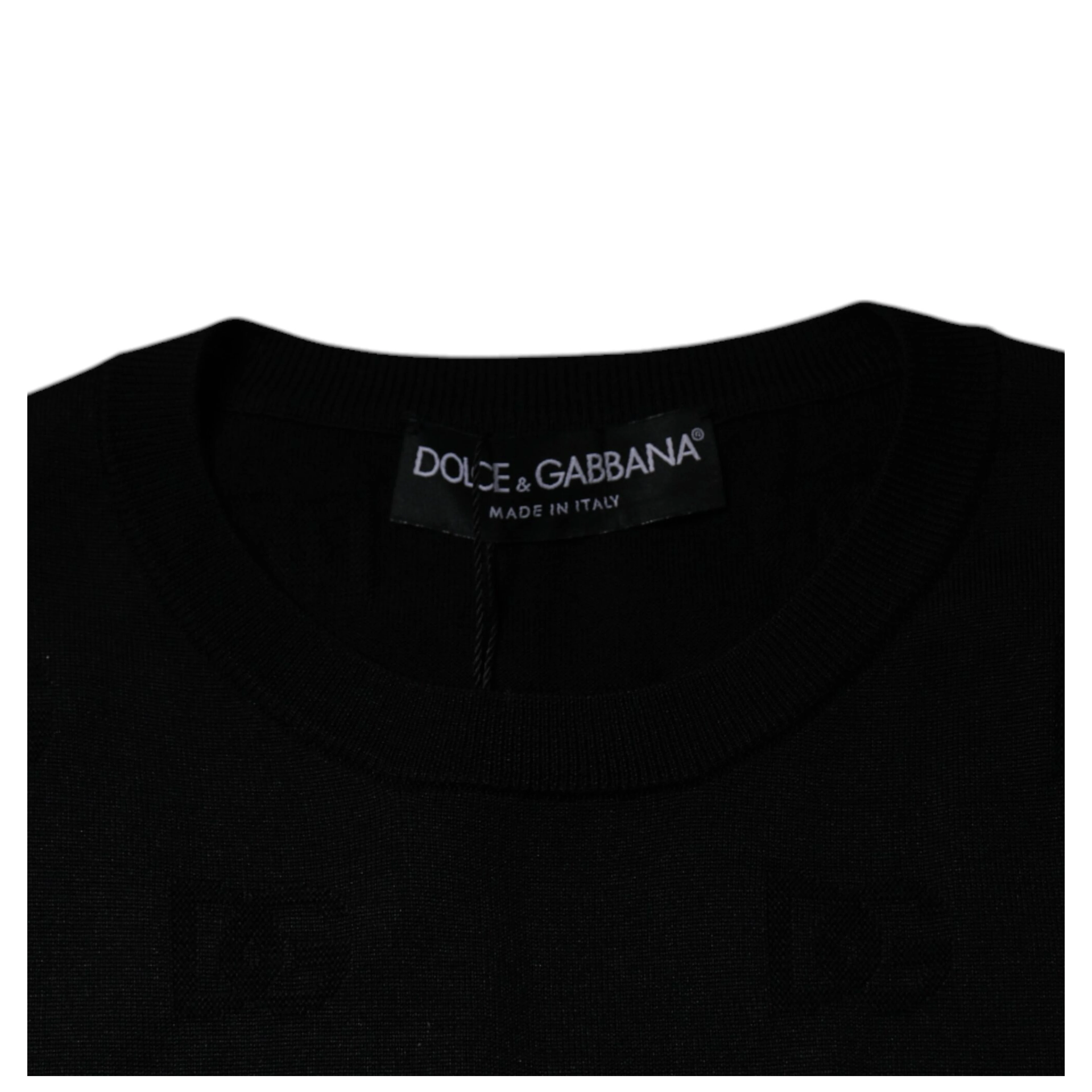 Black Silk Round Neck Sleeveless T-shirt