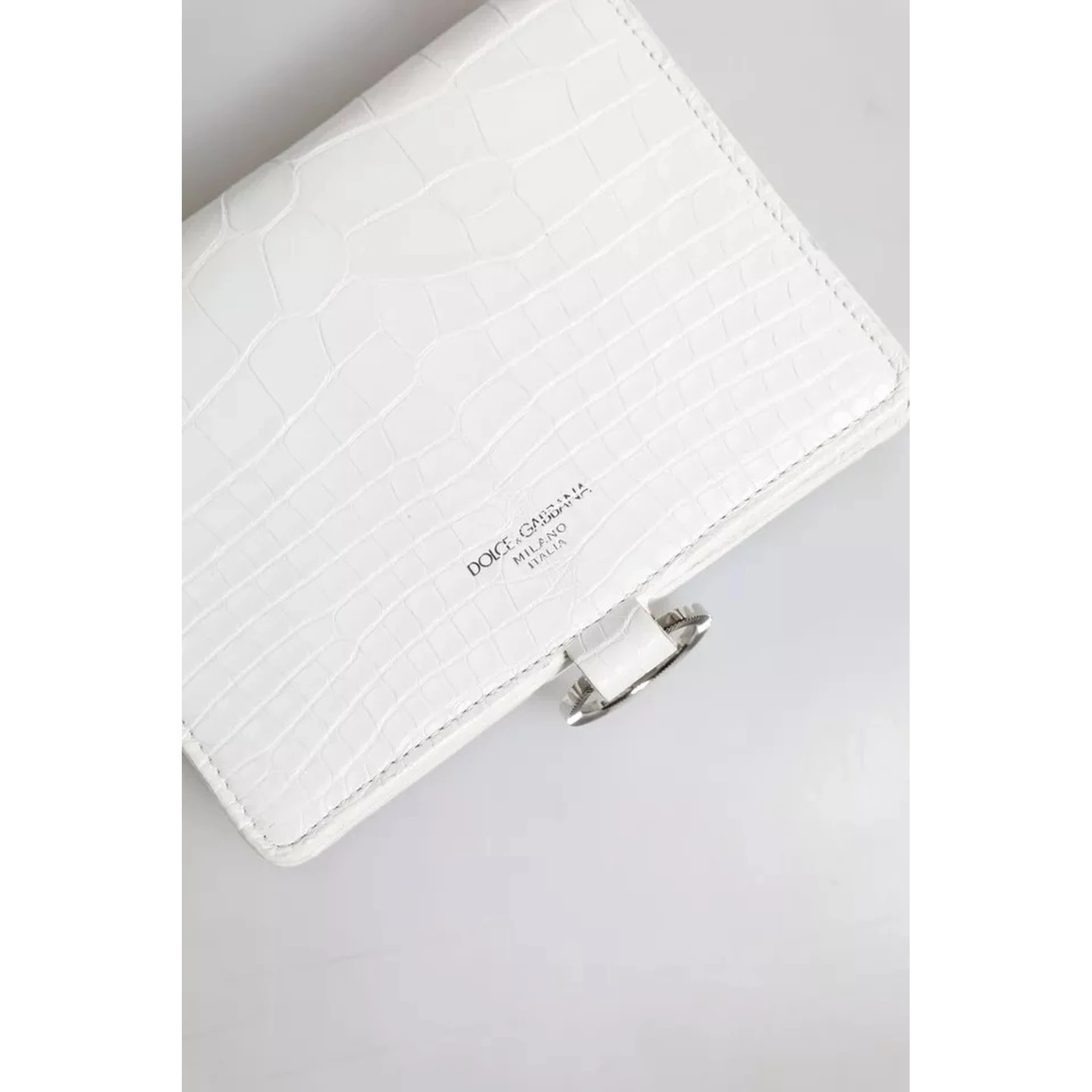 White Blue Leather Bifold Crossbody Sling Wallet