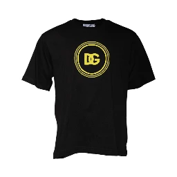 Black Logo Print Cotton Crew Neck T-shirt