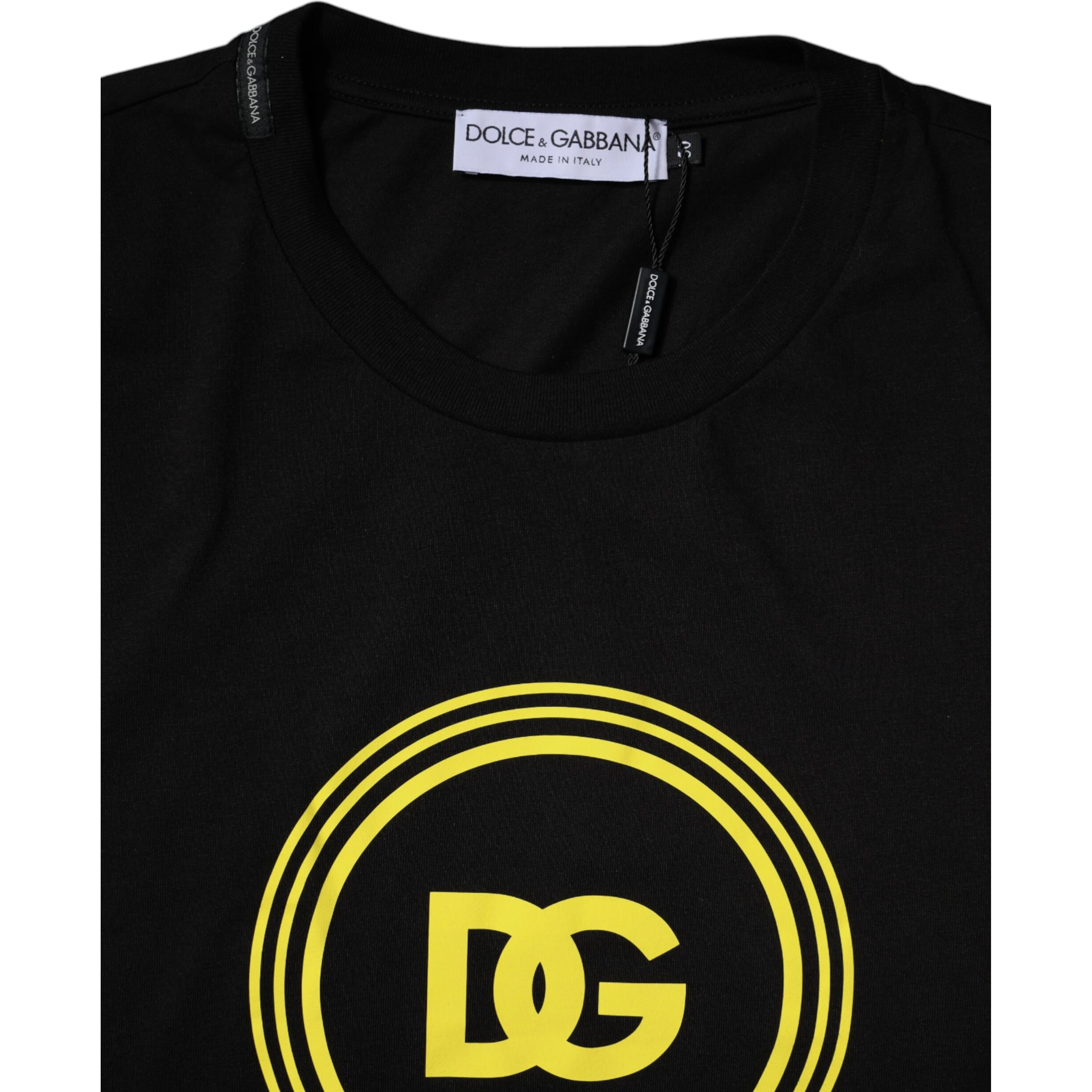 Black Logo Print Cotton Crew Neck T-shirt