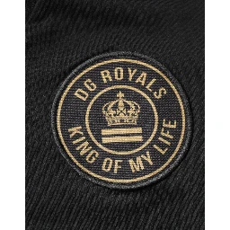 Black Cotton Logo Vneck Short Sleeve T-shirt