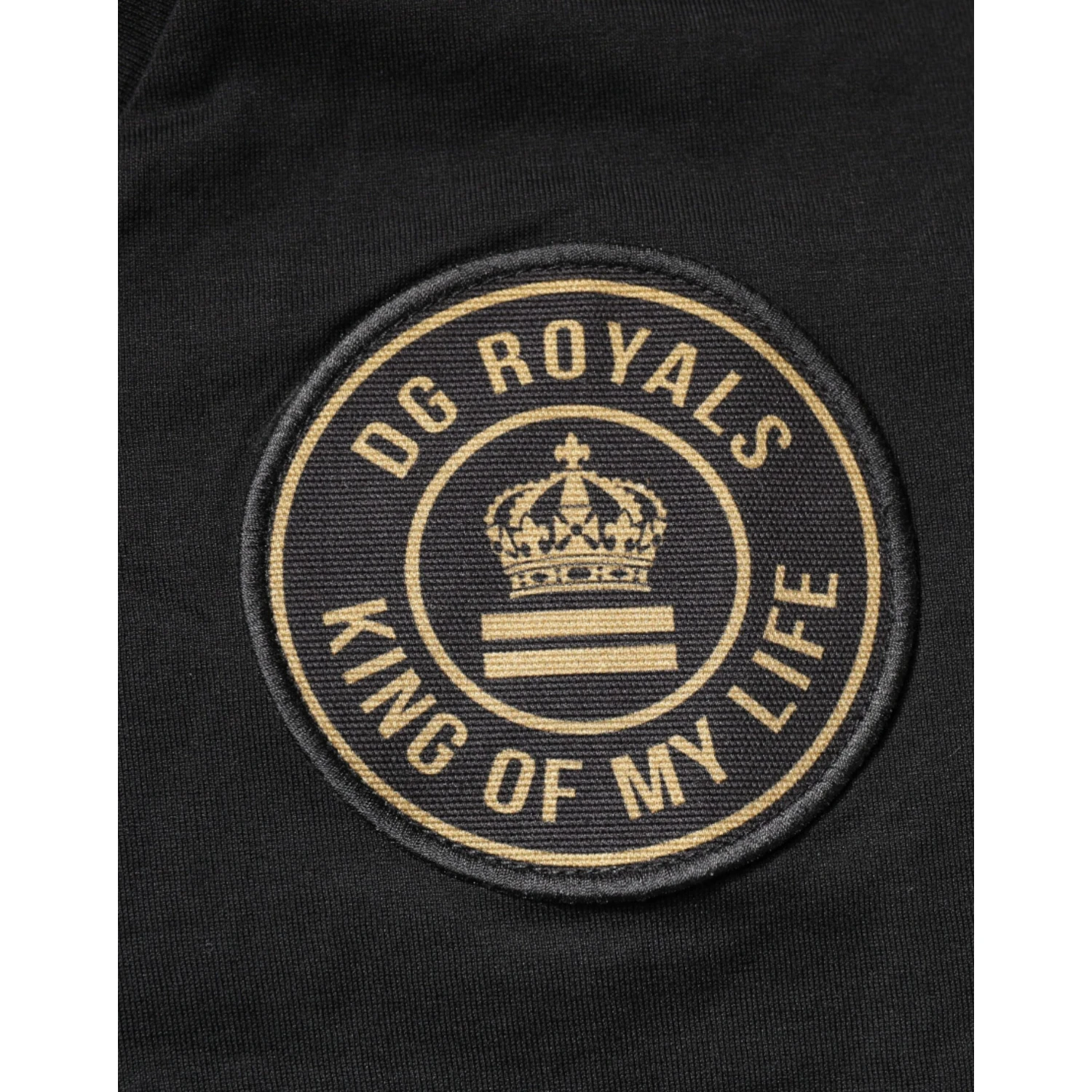 Black Cotton Logo Vneck Short Sleeve T-shirt
