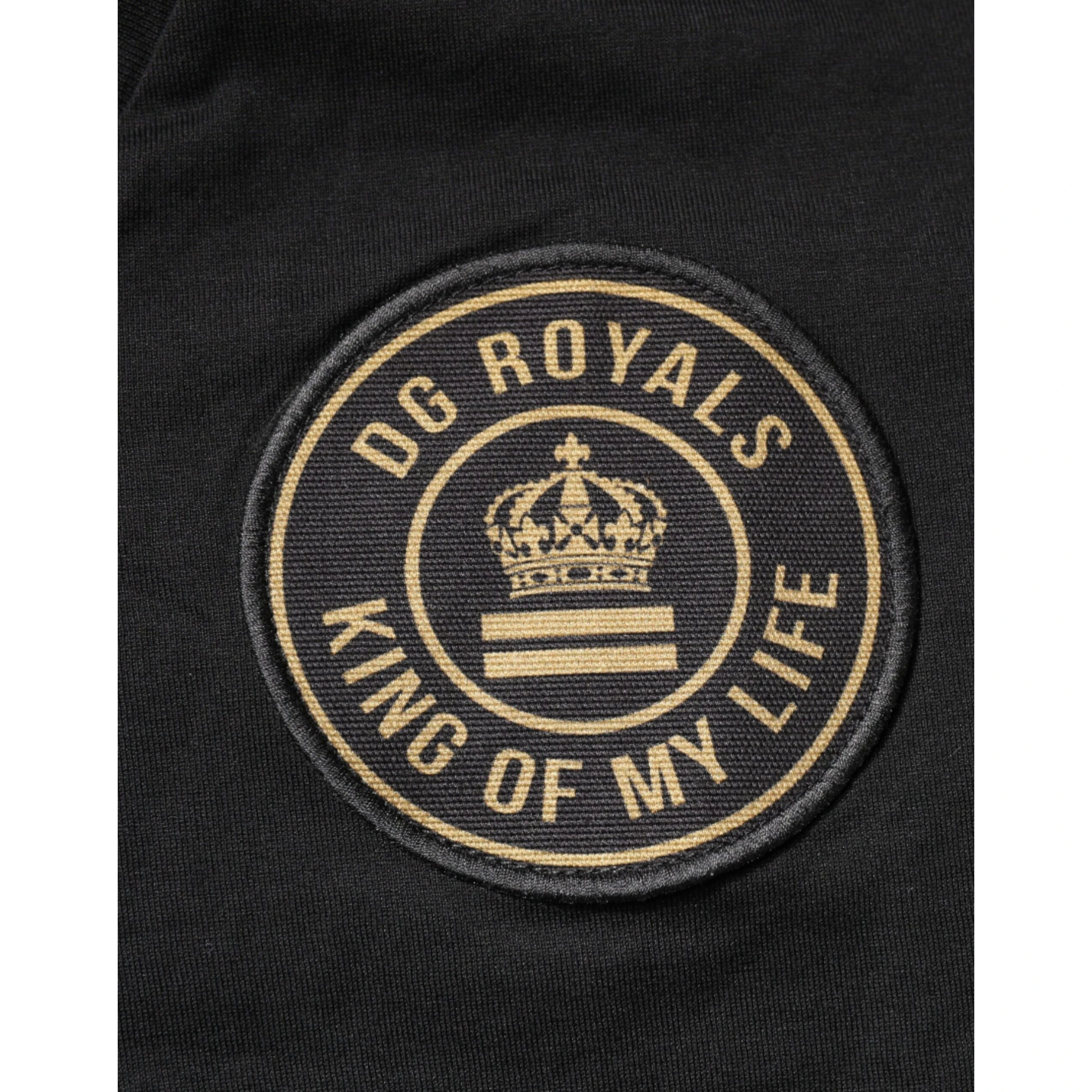 Black Cotton Logo Vneck Short Sleeve T-shirt