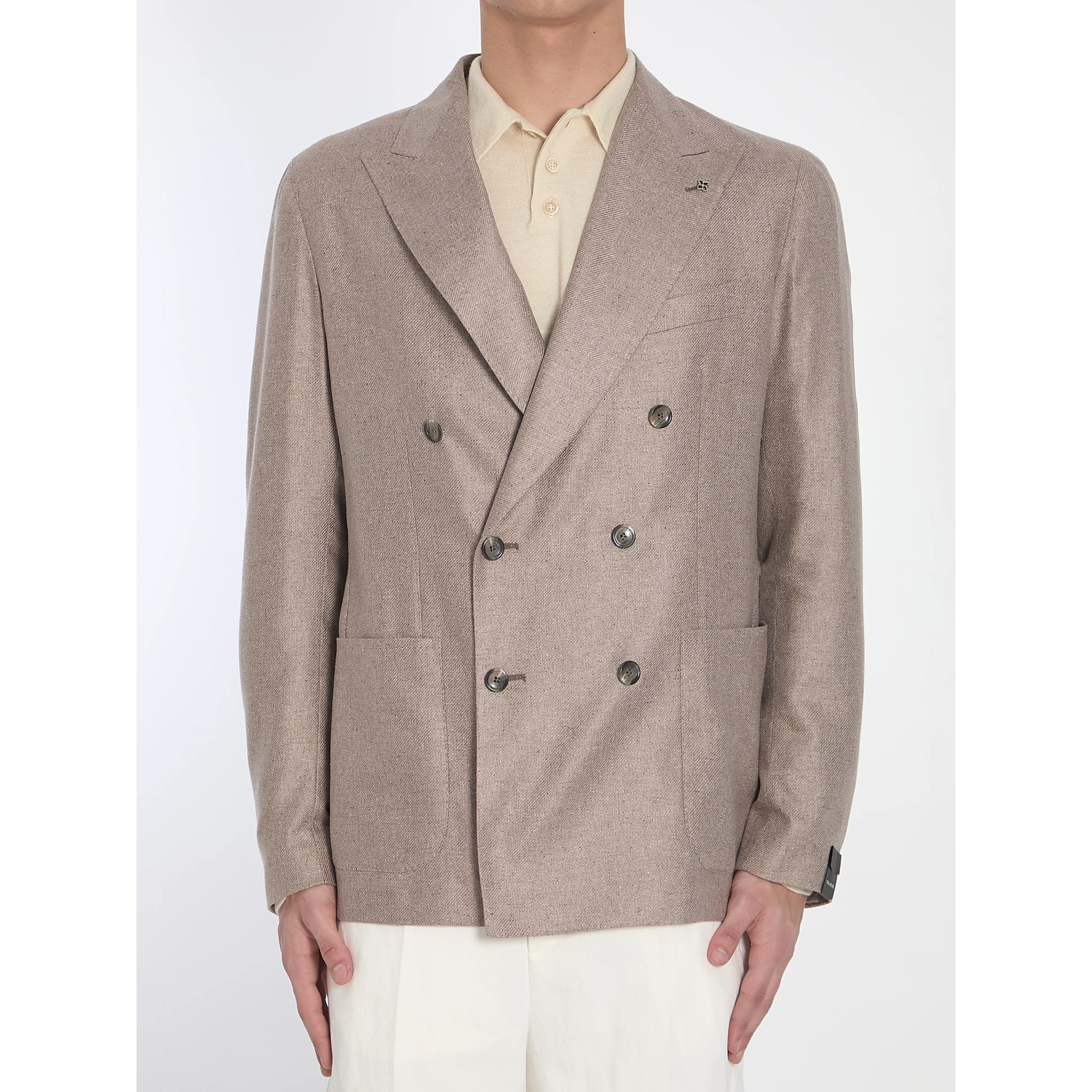 Double-breasted silk jacket