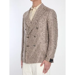 Double-breasted silk jacket