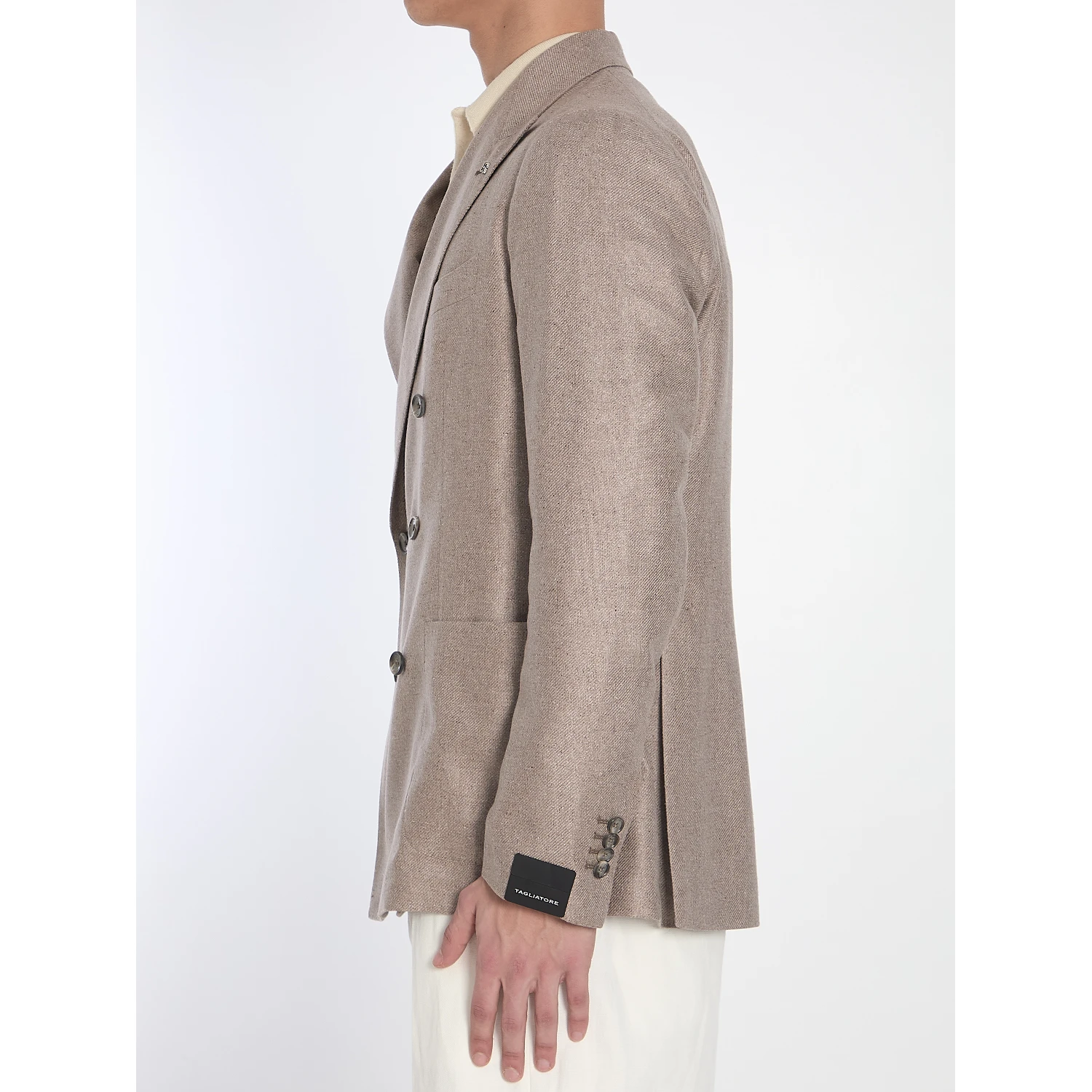 Double-breasted silk jacket