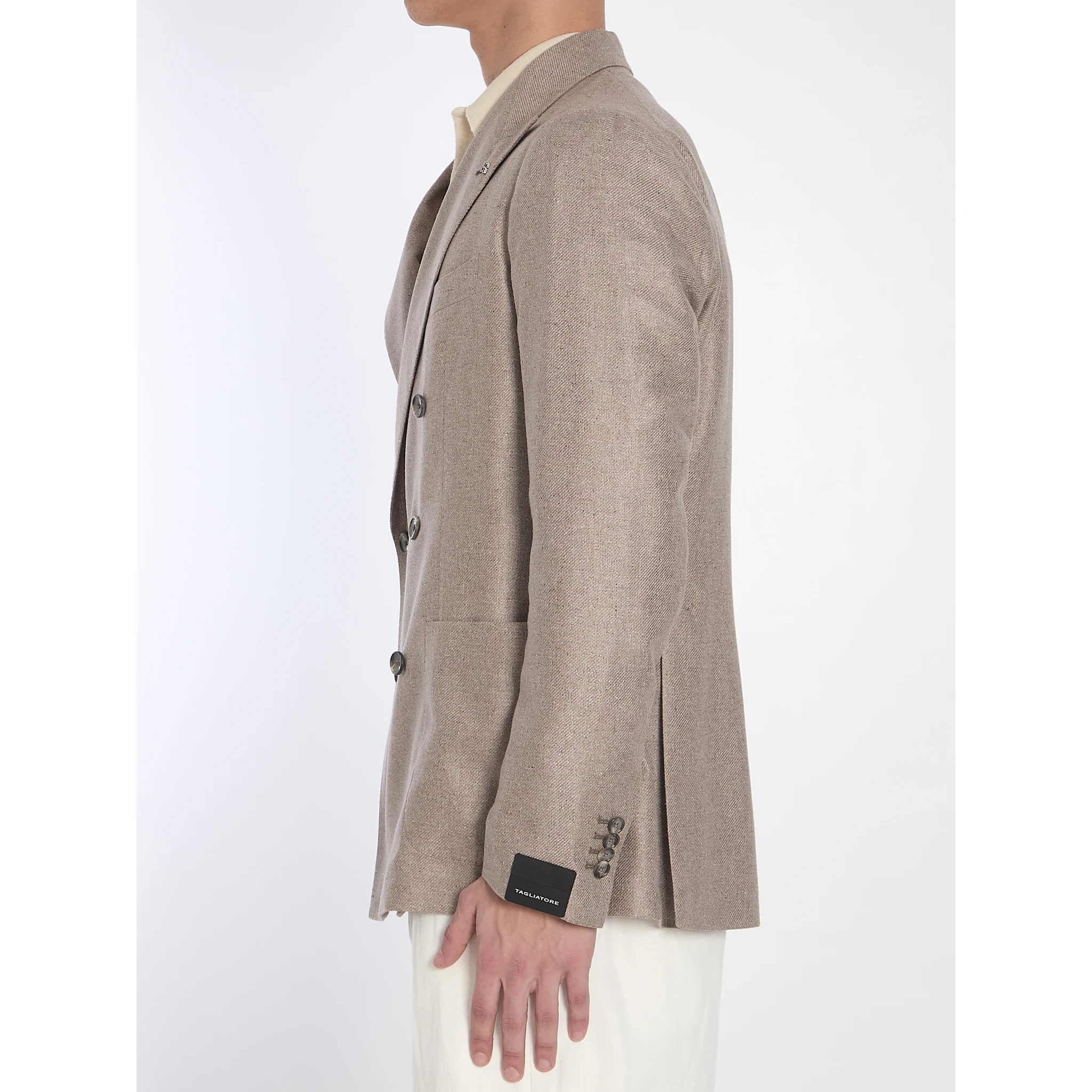 Double-breasted silk jacket