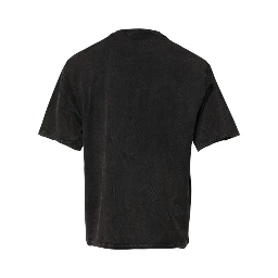 Gray Leopard Print Cotton Crew Neck T-shirt