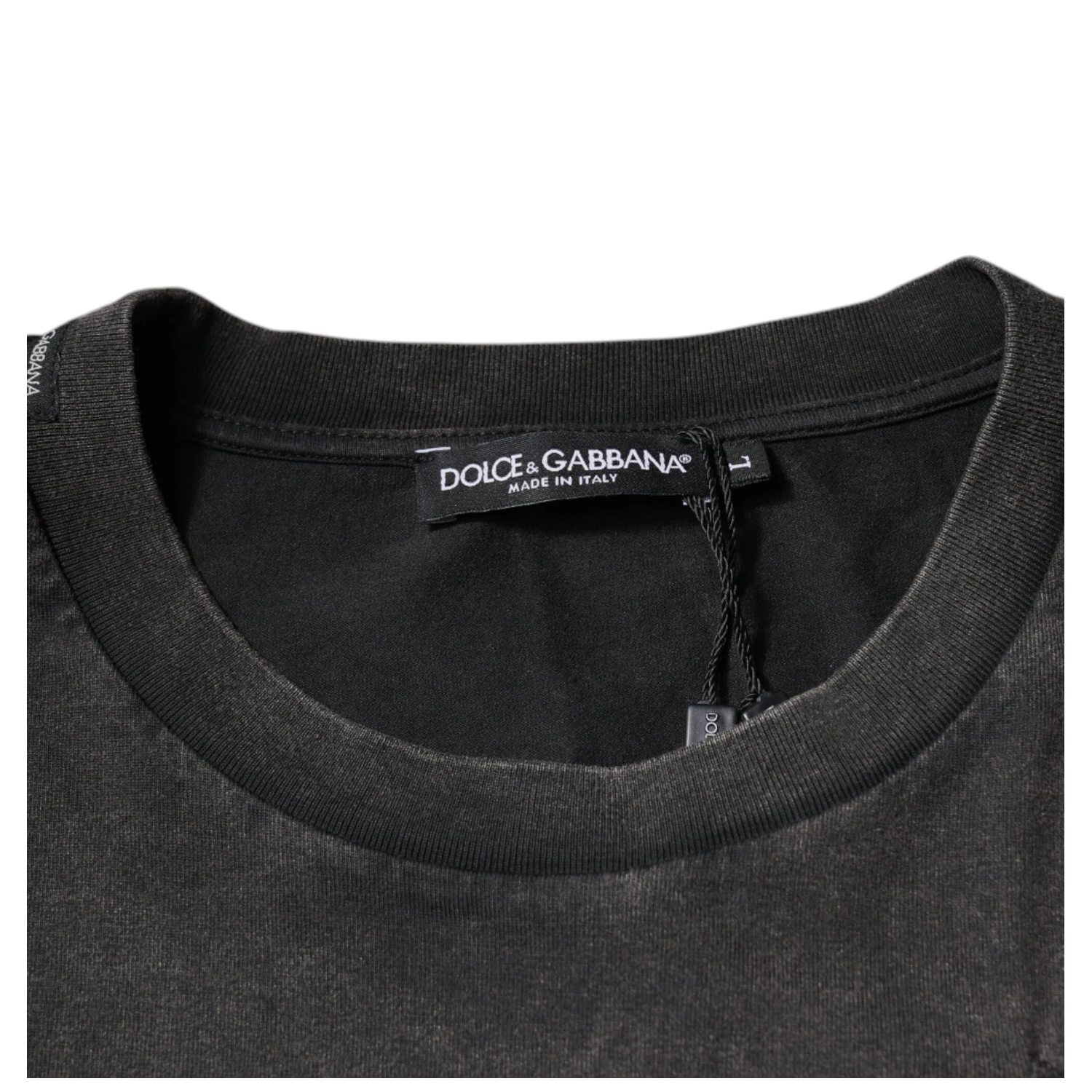 Gray Leopard Print Cotton Crew Neck T-shirt