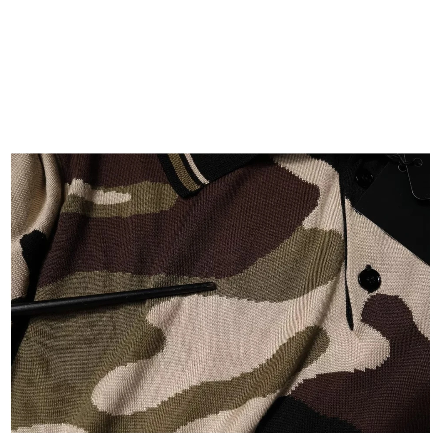 Multicolor Camouflage Collared Polo T-shirt
