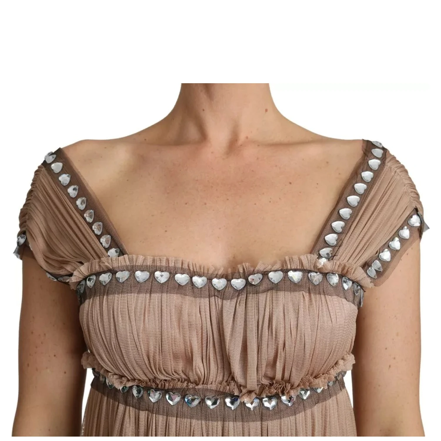 Brown Silk Sleeveless Shift Maxi Dress