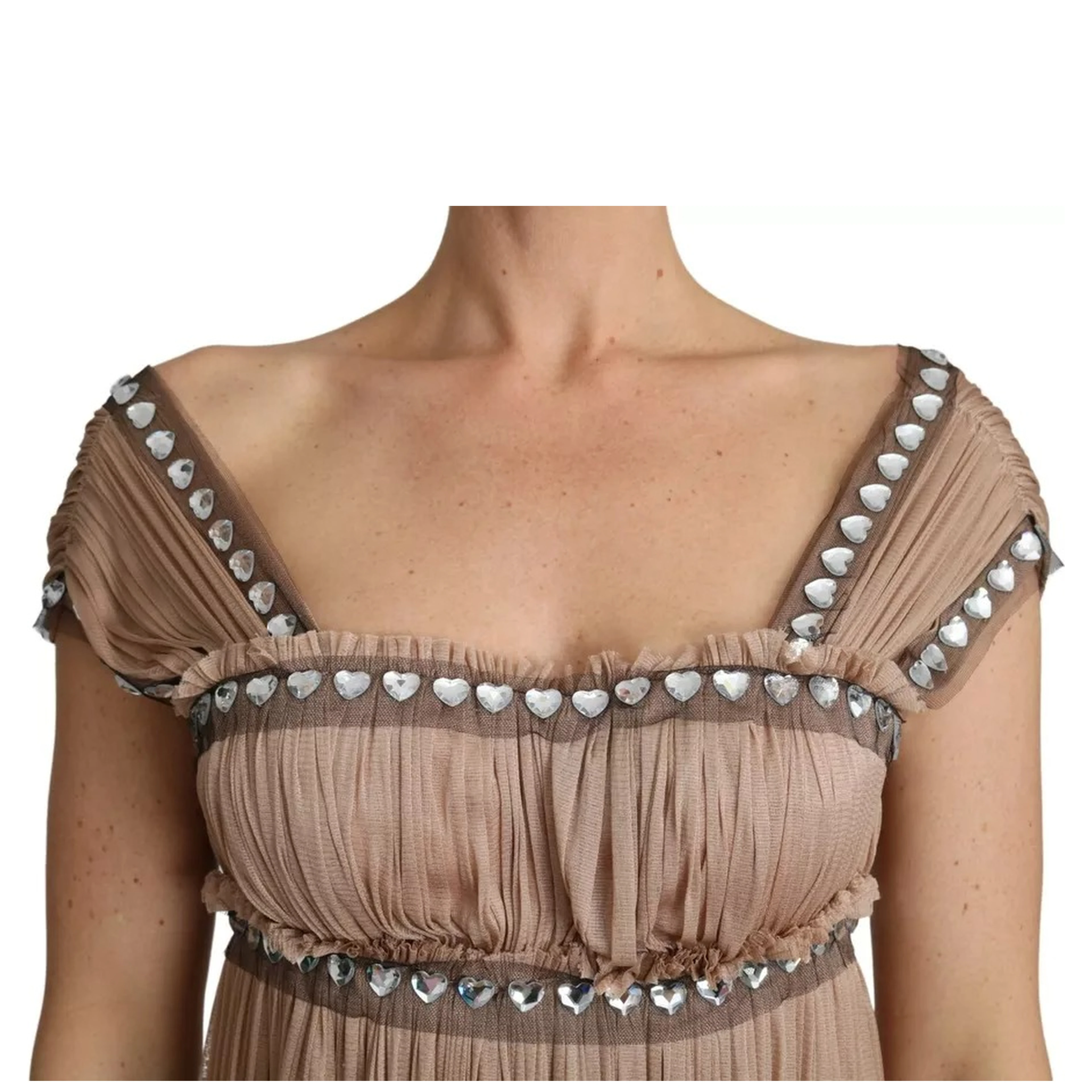 Brown Silk Sleeveless Shift Maxi Dress