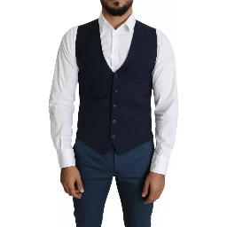 Navy Blue Men Formal Dress Waistcoat Vest