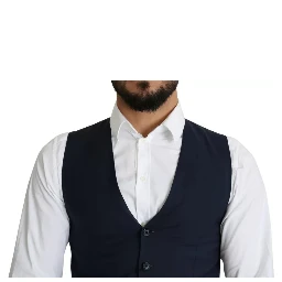 Navy Blue Men Formal Dress Waistcoat Vest