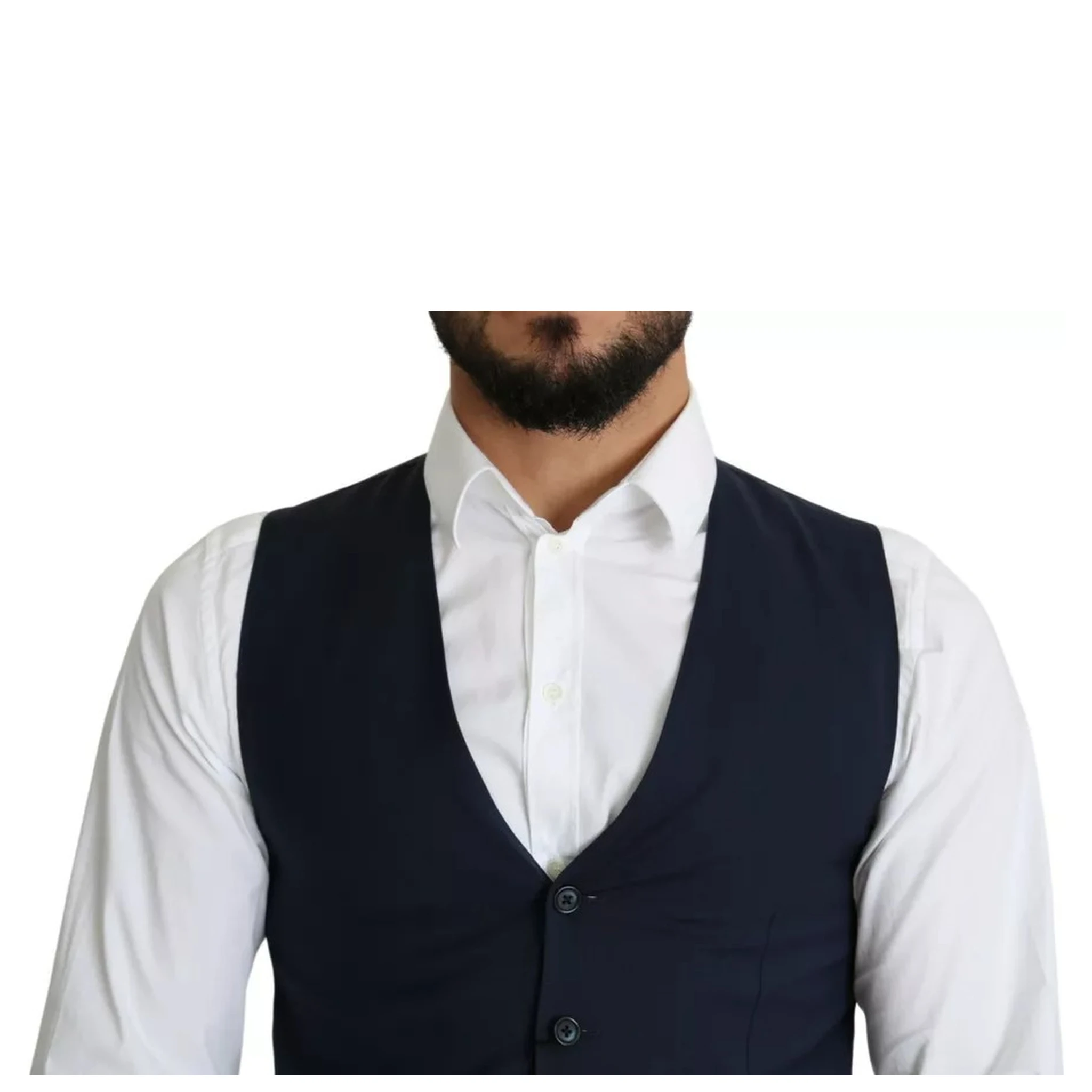 Navy Blue Men Formal Dress Waistcoat Vest