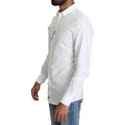 White Cotton Formal Dress Top GOLD Shirt