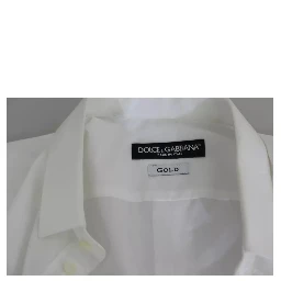 White Cotton Formal Dress Top GOLD Shirt