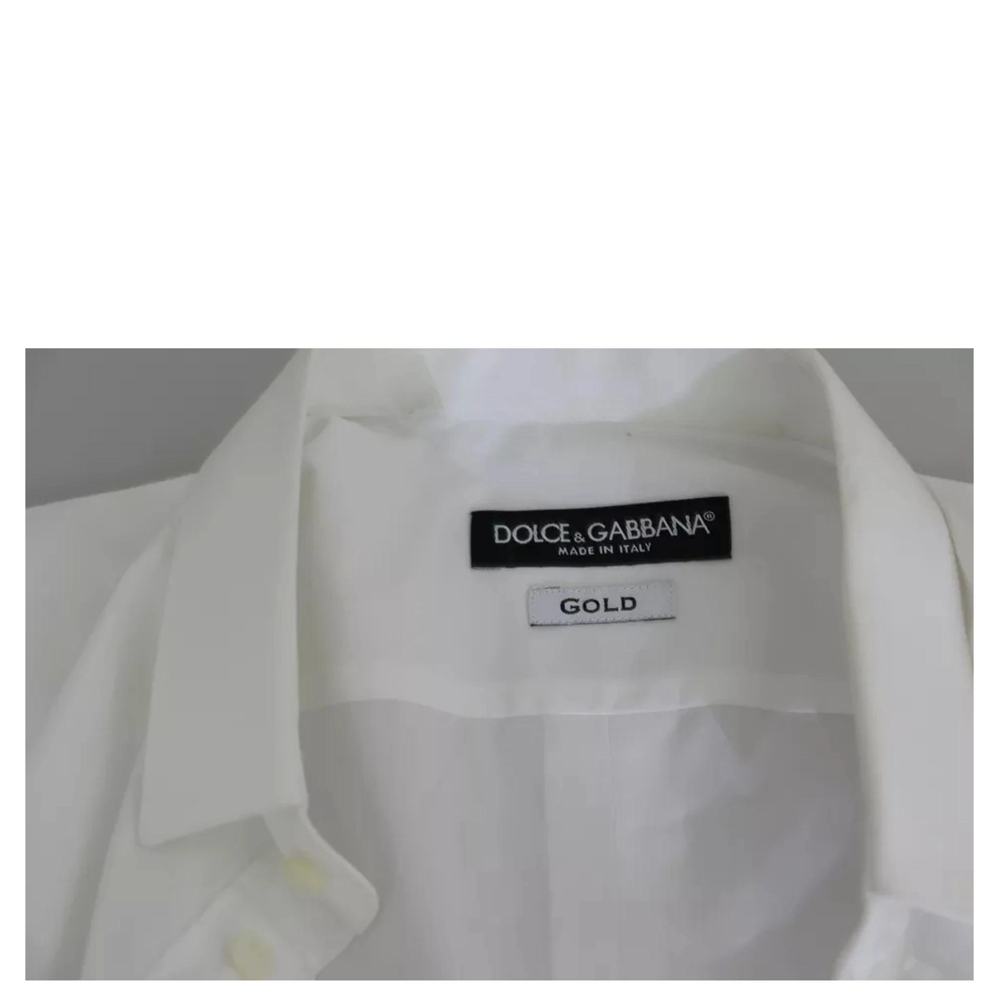 White Cotton Formal Dress Top GOLD Shirt