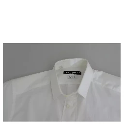 White Cotton Formal Dress Top GOLD Shirt