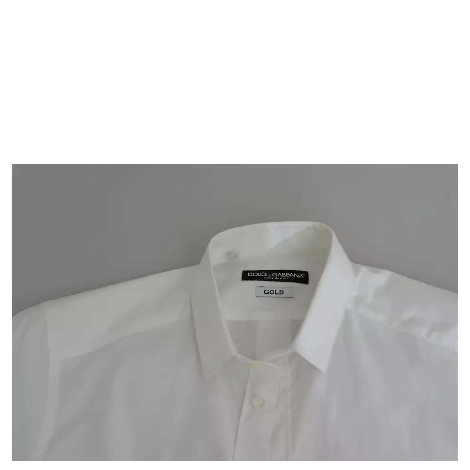 White Cotton Formal Dress Top GOLD Shirt