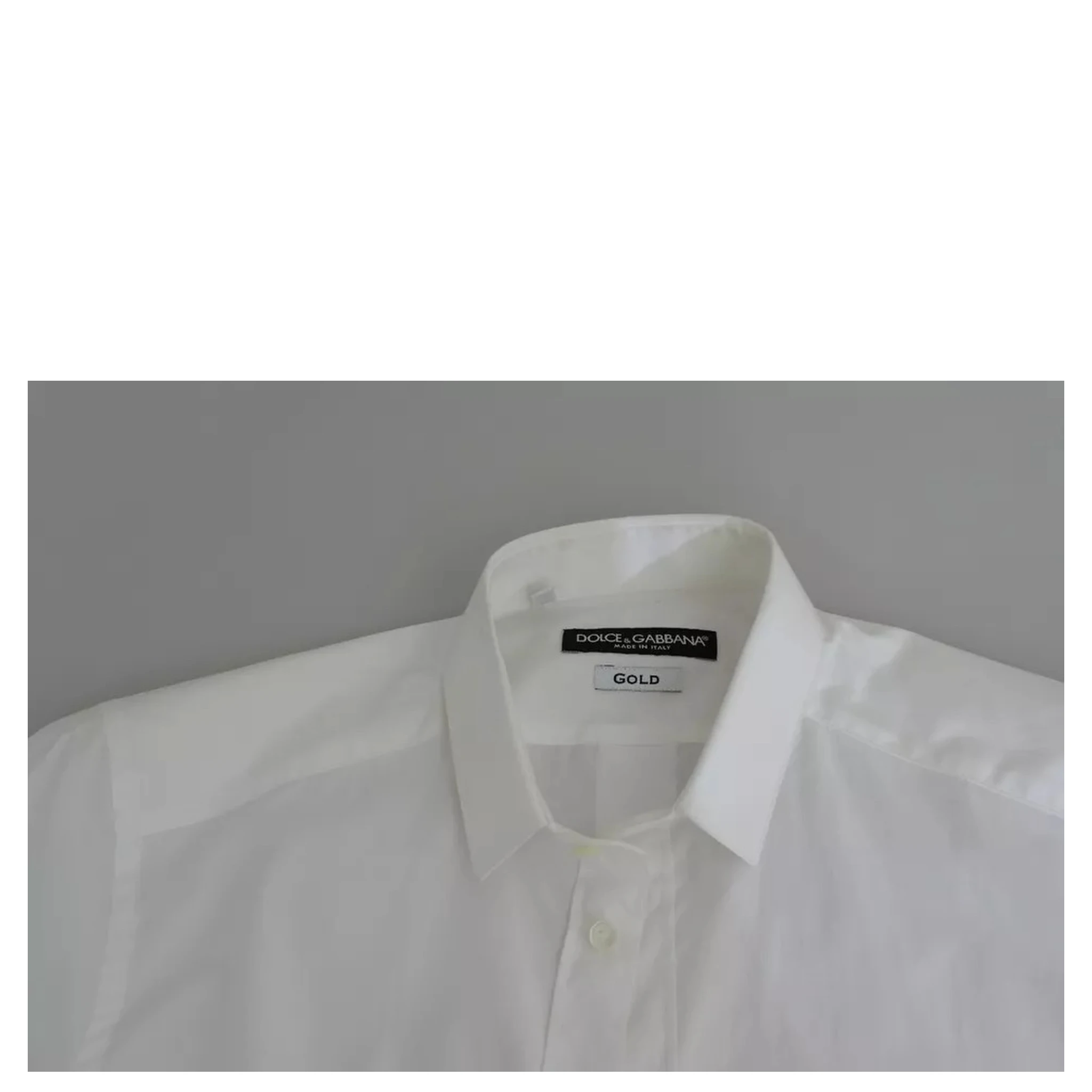 White Cotton Formal Dress Top GOLD Shirt