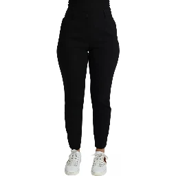 Black Virgin Wool Stretch Skinny Pants