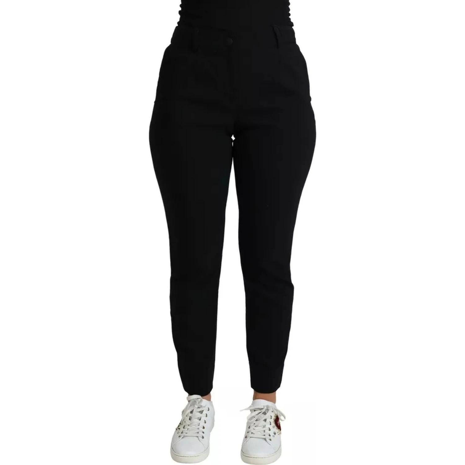 Black Virgin Wool Stretch Skinny Pants