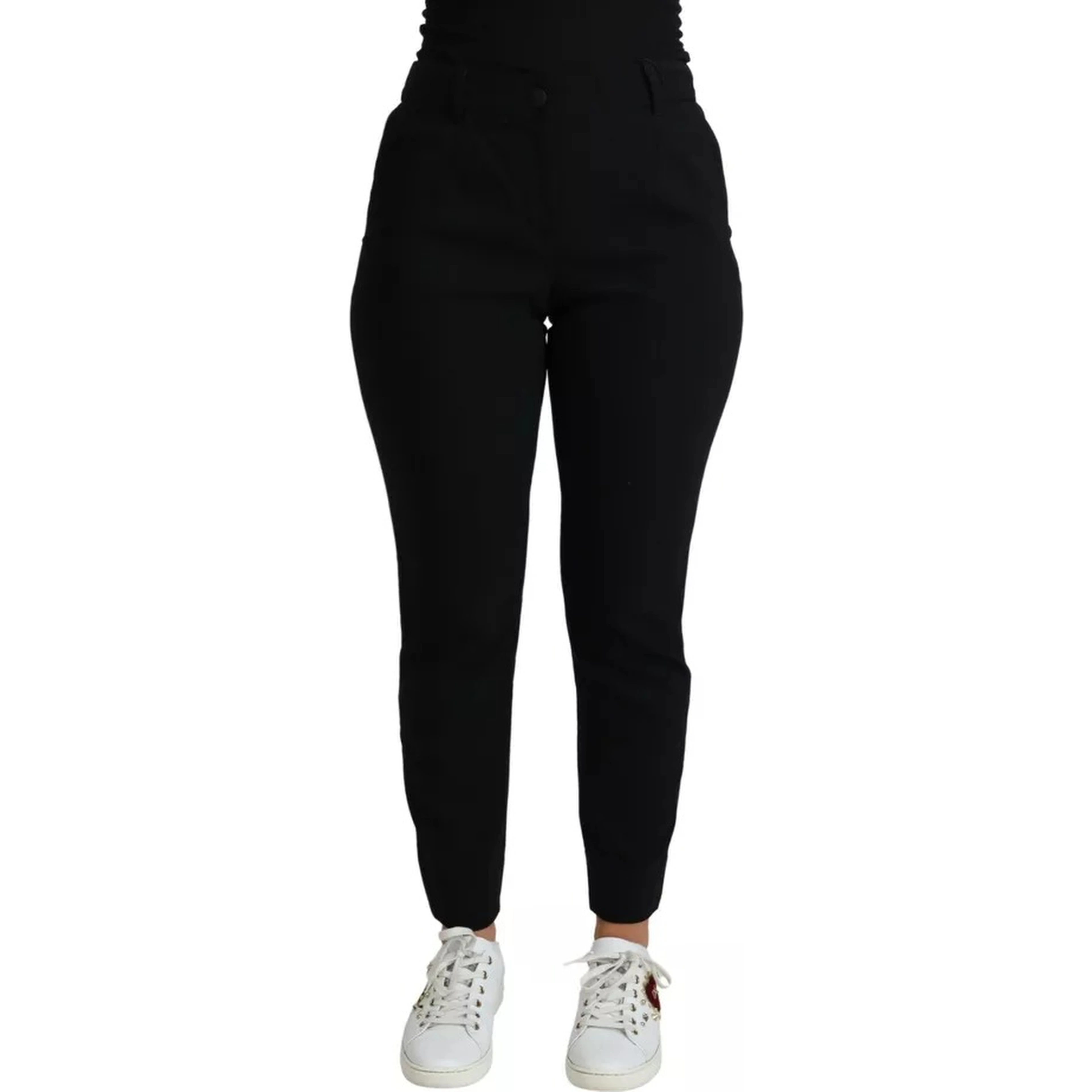 Black Virgin Wool Stretch Skinny Pants