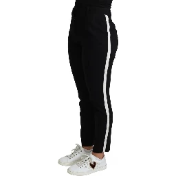 Black Virgin Wool Stretch Skinny Pants