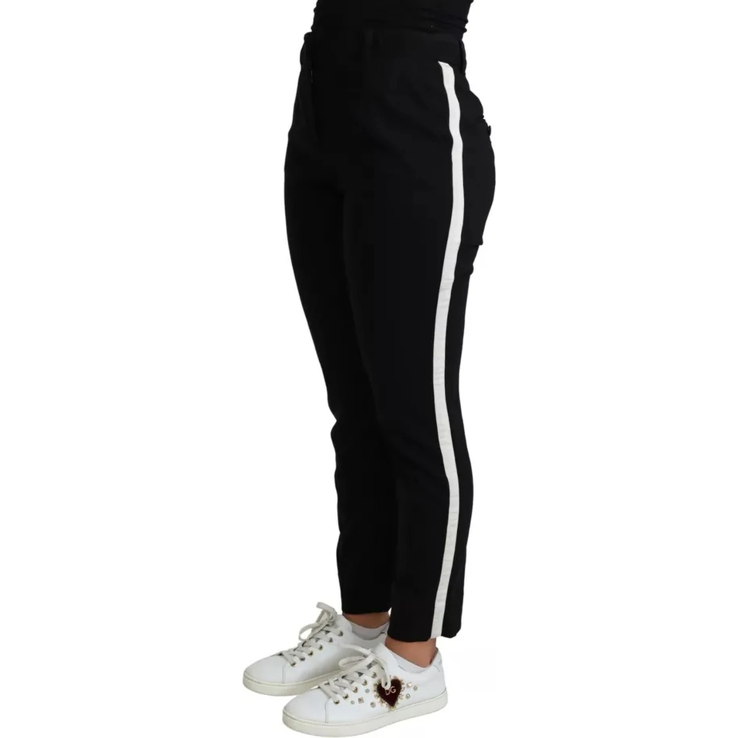 Black Virgin Wool Stretch Skinny Pants