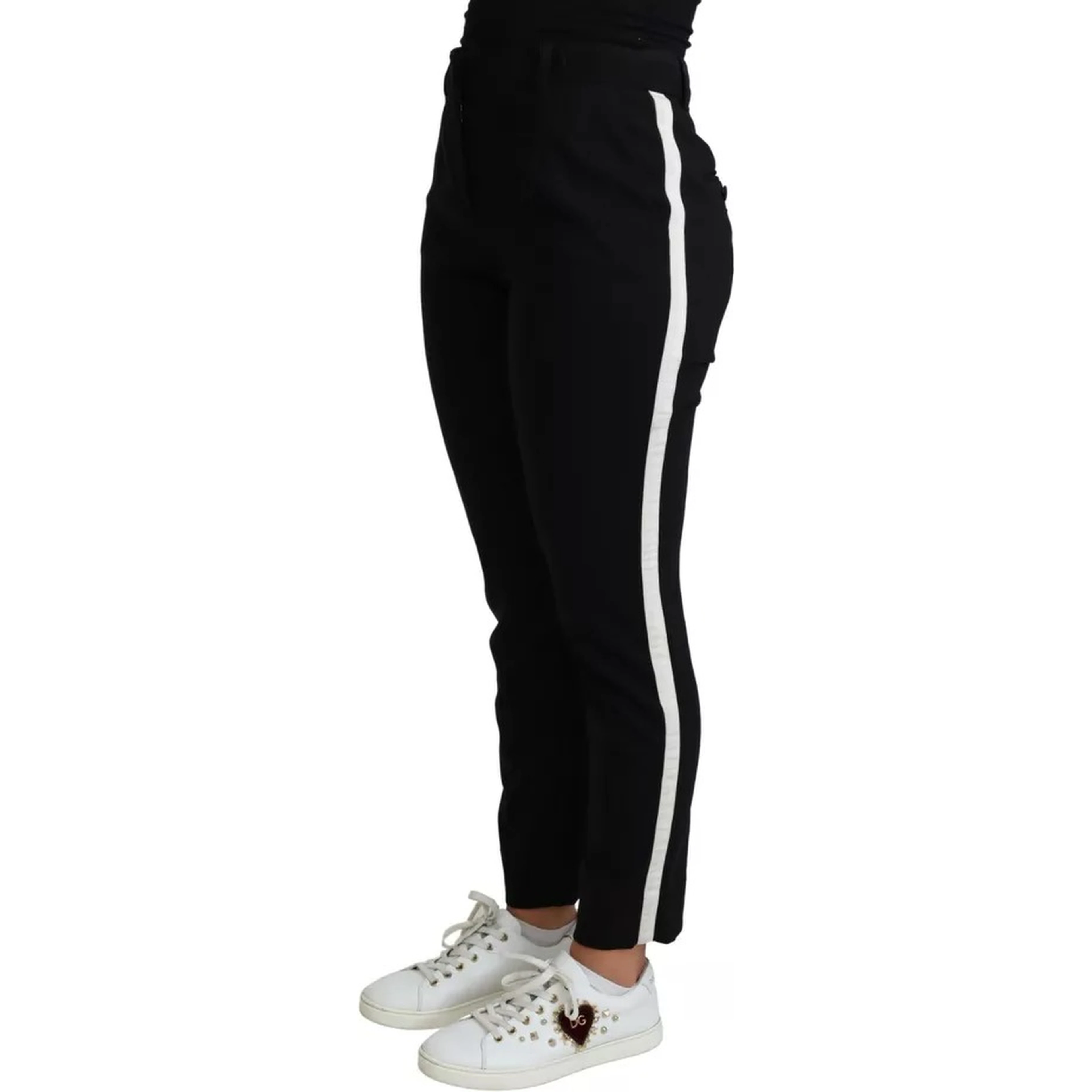 Black Virgin Wool Stretch Skinny Pants